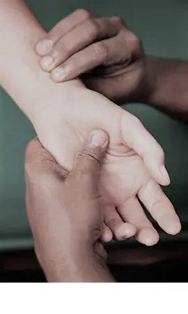 Pulse diagnosis during an Ayurvedic consultation